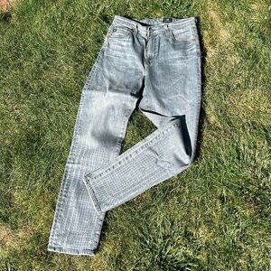 AG Adriano Goldschmied “The Isabelle” josh-rise straight crop gray wash jean